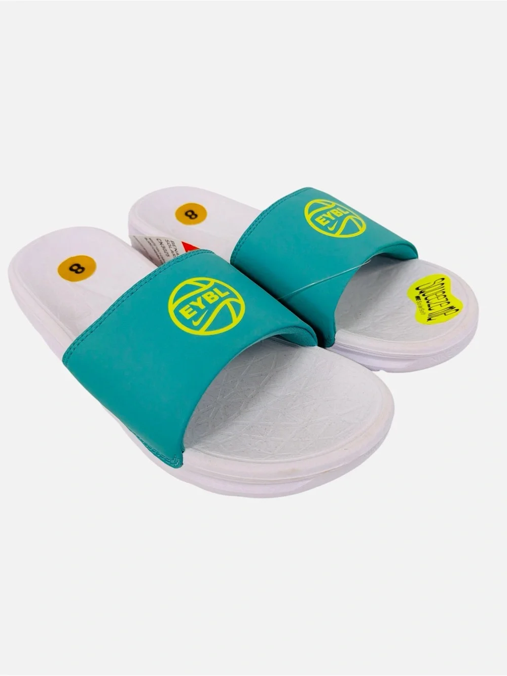Nike Benassi Solarsoft EYBL Peach Jam Slides Sandal Teal/White Mens Size 8